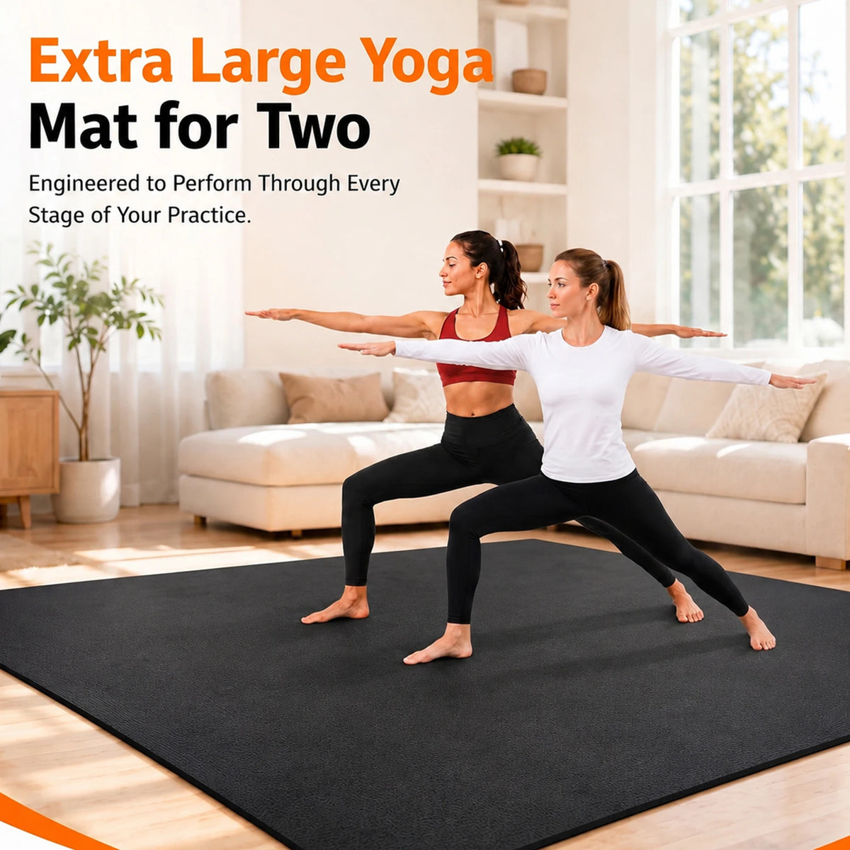 8'x6' (7mm) Thick Workout Mat, High-Density Non-Slip Gym Flooring for Cardio Yoga and Weight Training, Shoe-Friendly Durable Exercise Pad for Home Fitness