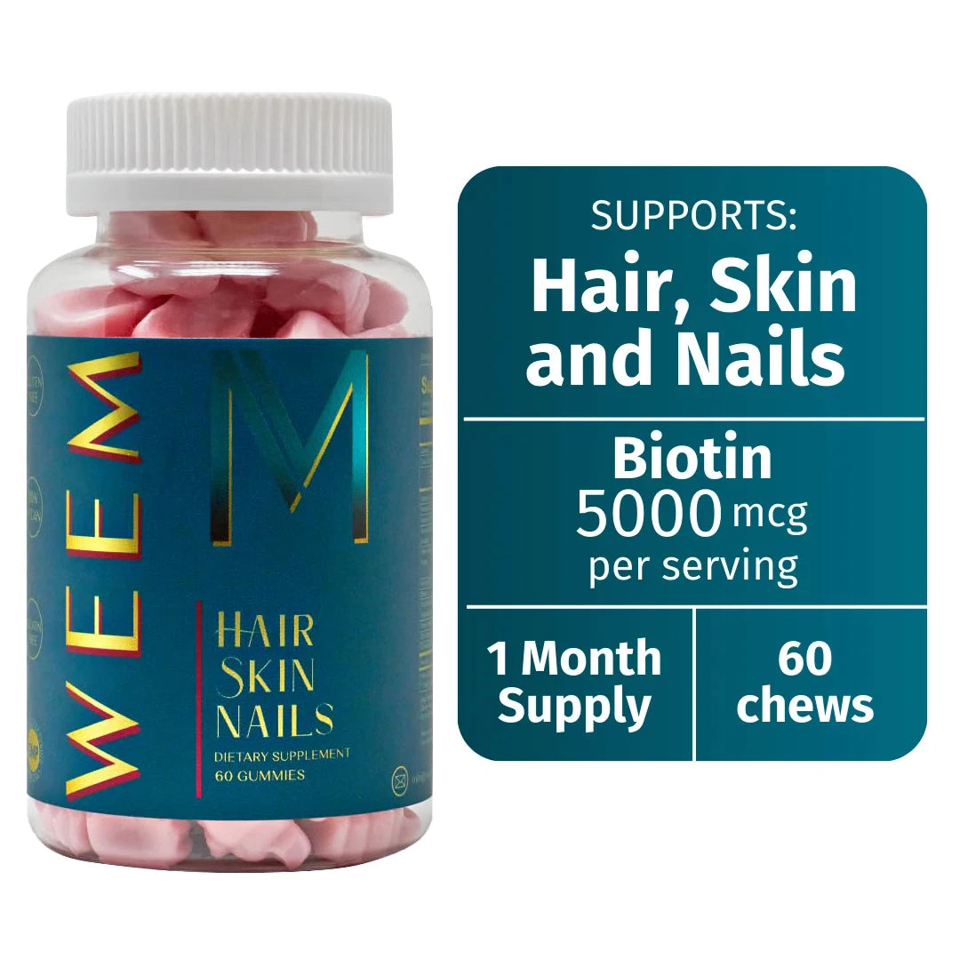 Hair Skin and Nails Gummies - Vegan biotin Vitamins for Women & Men Supports Faster Hair Growth, Stronger Nails, Healthy Skin