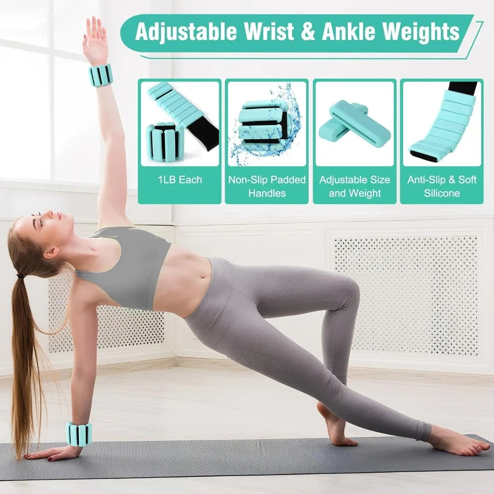 Pilates Equipment Kit for Home Workout, Pilates Ring and Ball Set for Women, 14'' Magic Circle Essentials Accessories Kit