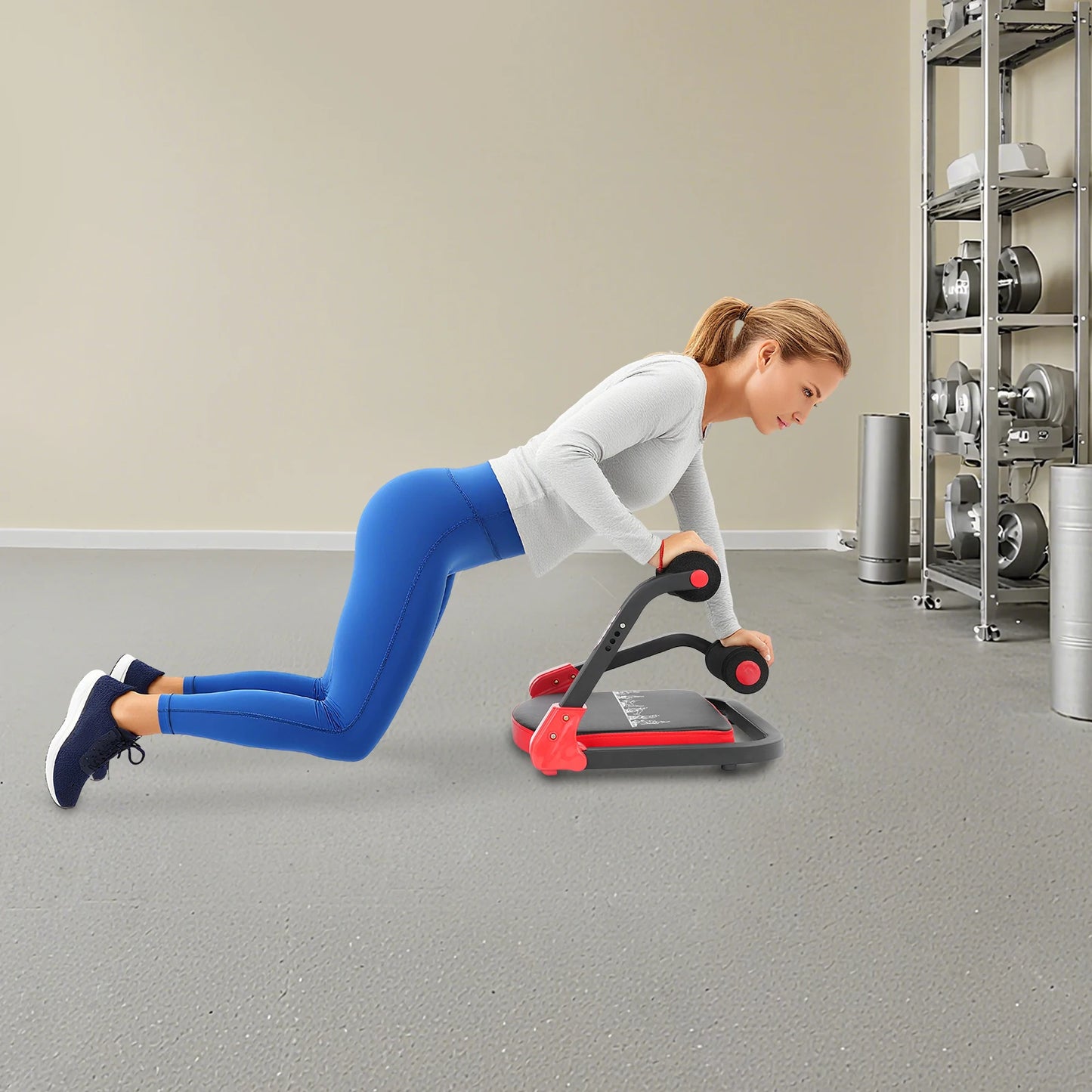 Abdominal Exerciser Foldable Multifunctional Ab Machine Adjustable Intensity for Home Gym Fitness Equipment