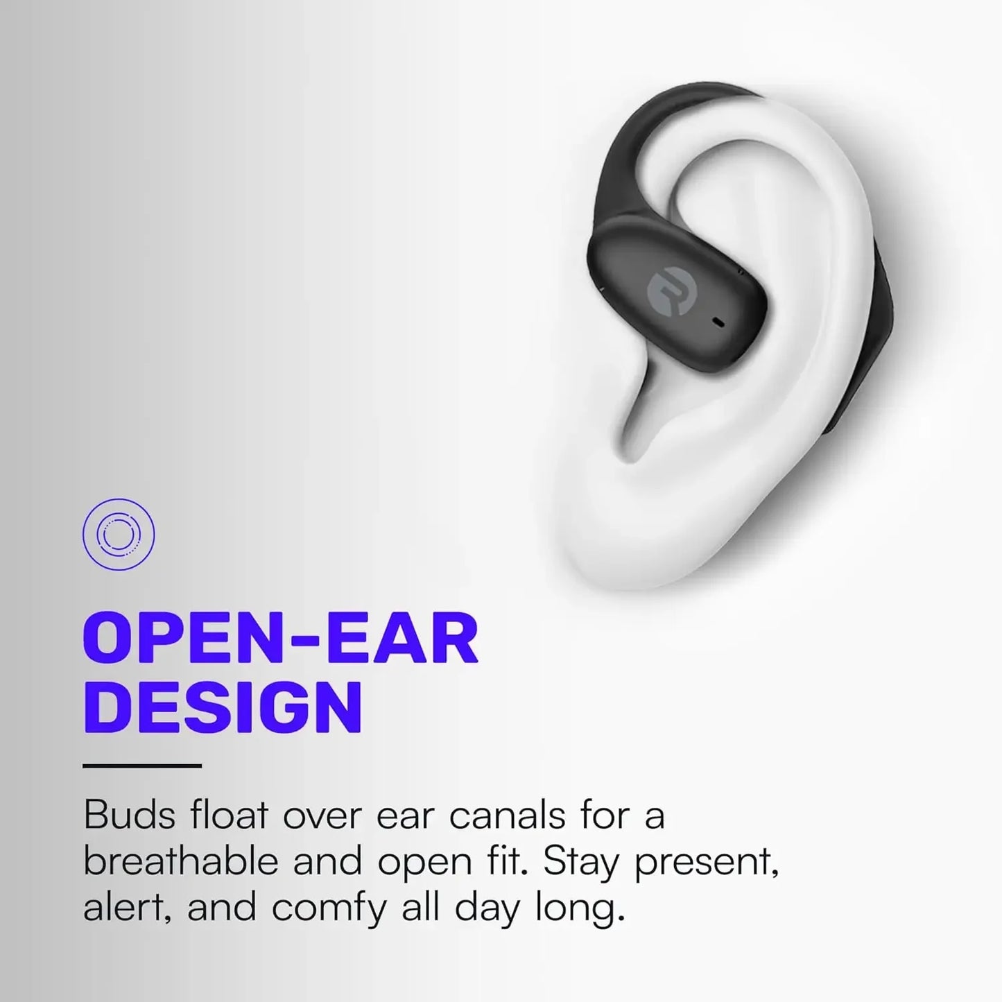 Raycon Essential Open Ear Earbuds – Open Ear Headphones, Earbuds Wireless Bluetooth, Sweat & Water-Resistant