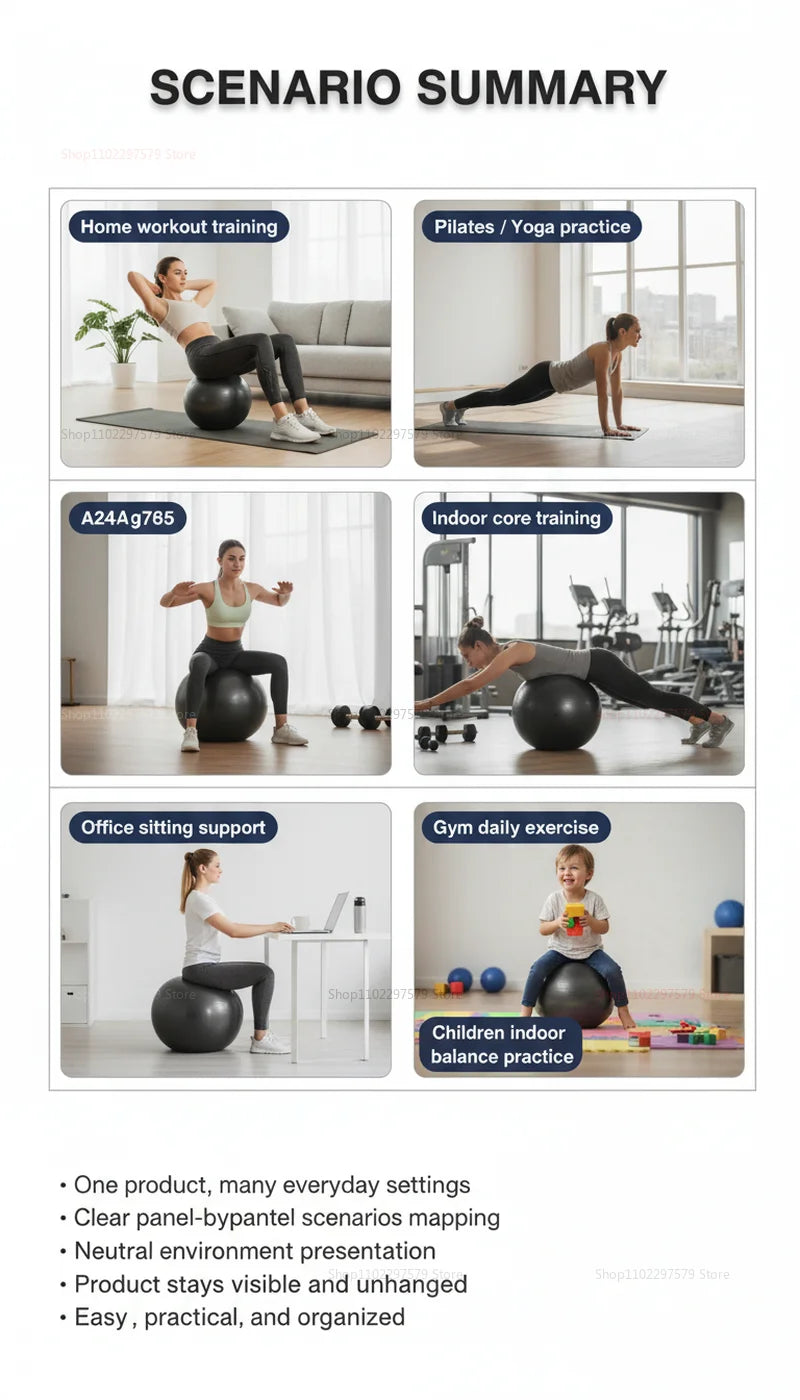 High Quality Explosion-proof Inflatable Yoga Ball, Suitable for Exercise and Balance, Suitable for Gym, Yoga and Home Training