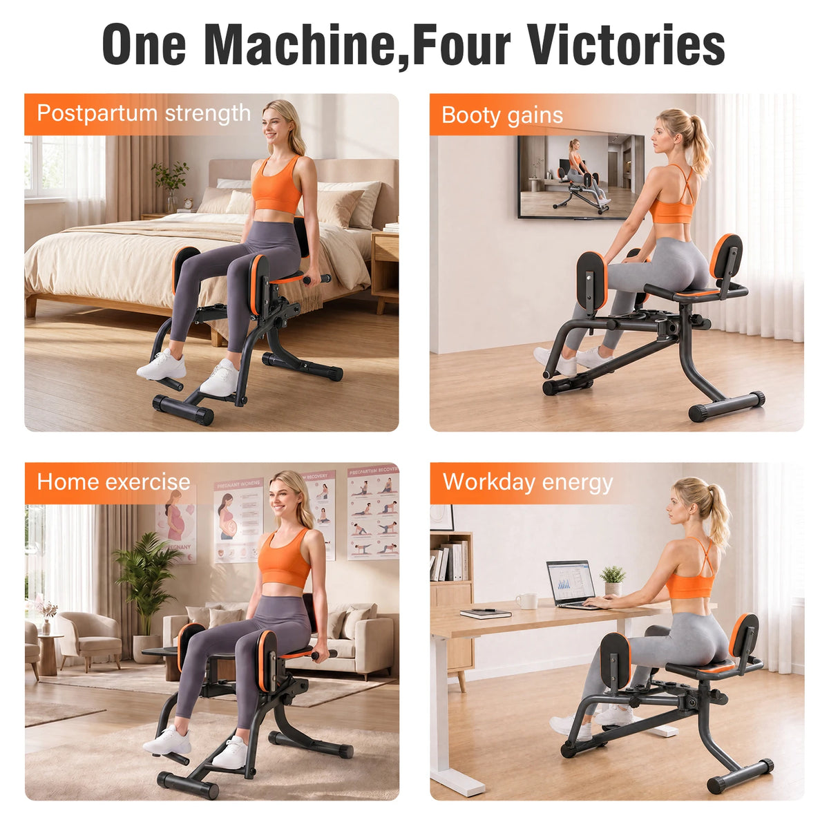 Foldable Home Hip Trainer Machine Dual-Motion Inner & Outer Thigh Sculptor, Unisex Home Gym Equipment for Home Workout
