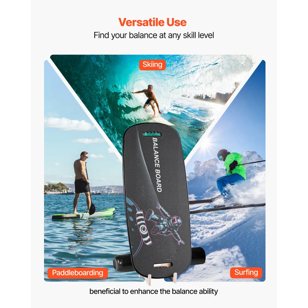 Ye Balance Board: 2-in-1 Wobble Board Trainer for Adults, Premium Wooden Balance Training Equipment with Roller, Magnetic Stoppers, Storage Rack, for Core Workouts, Surf Training & Physical Therapy