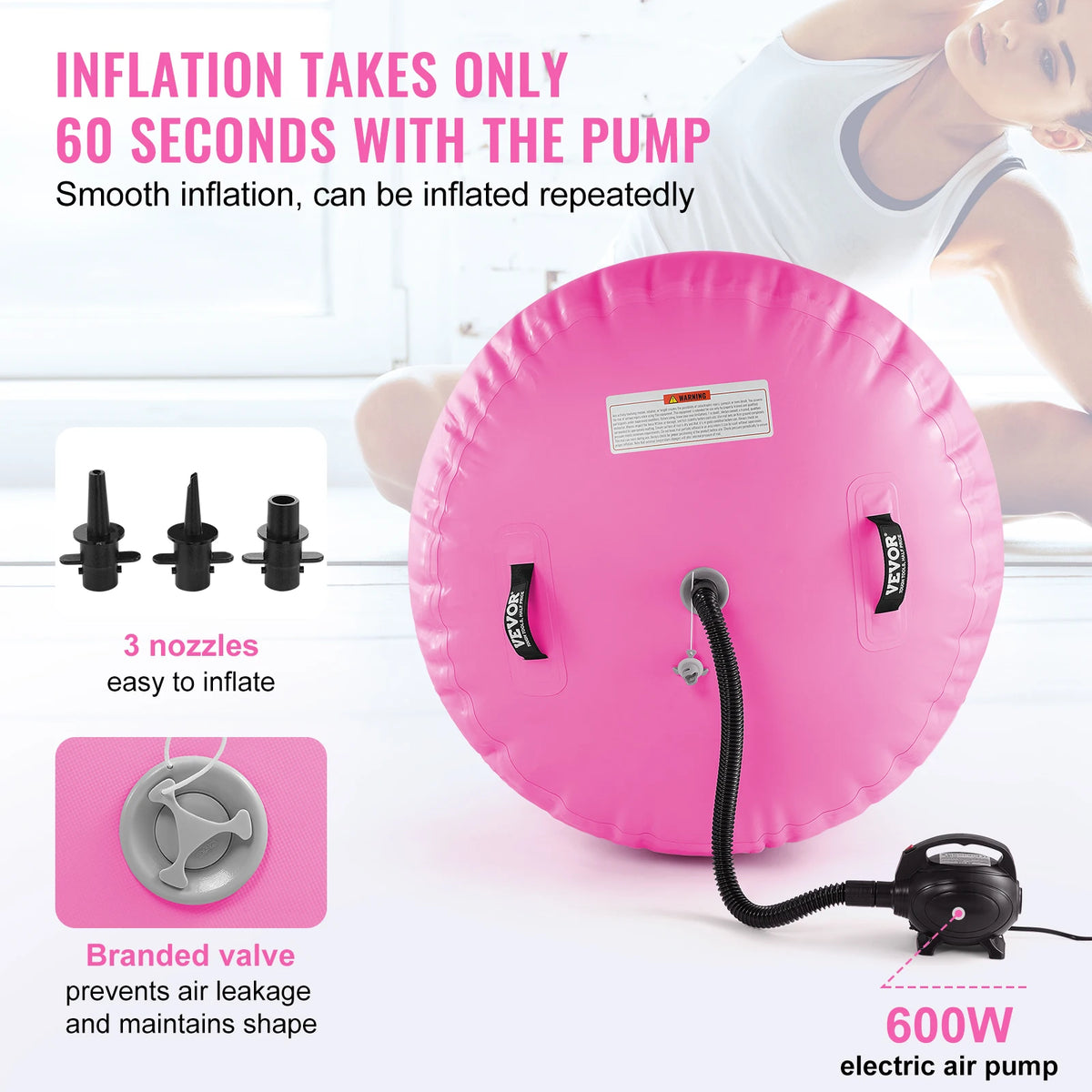 SucceBuy Inflatable Gymnastics Air Mat Tumble Track with Electric Pump Air Roller Barrel Gymnastics Equipment Training Mats