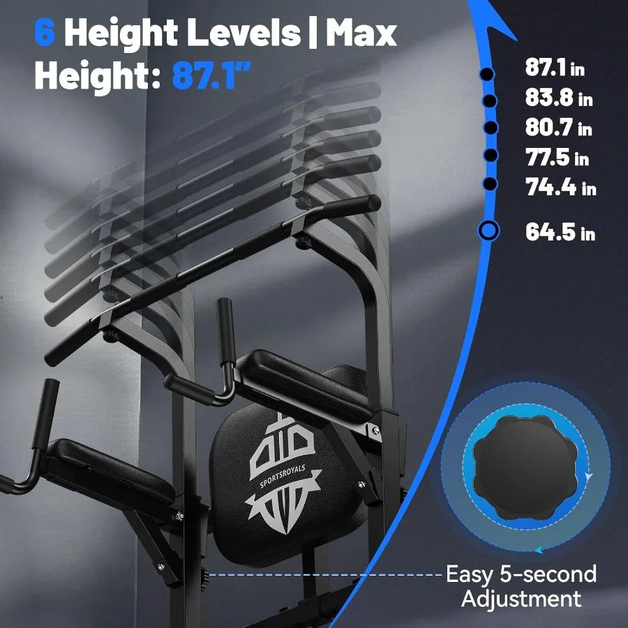 Power Tower Pull Up Bar Station, 450LBS Stable Pull Up Dip Station for Home Gym Strength Training Equipment