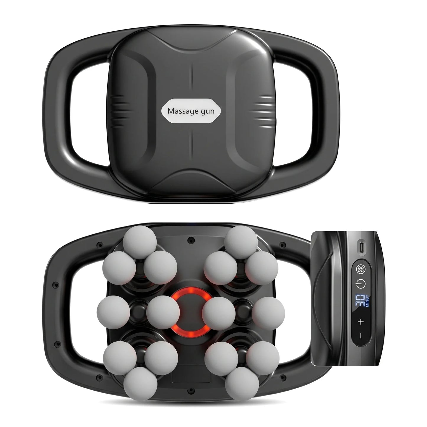 16 Head LCD Electric Massage Gun Quiet Cordless Deep Tissue Muscle Massager For Body Neck Back Relaxation Fitness