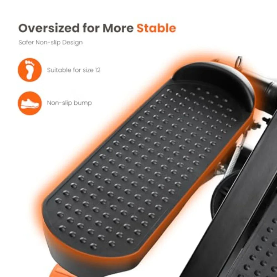 Mini Stair Steppers with Resistance Bands for Exercise at Home, Portable Exercise Twist Stepper Machine for Full Body Workout,