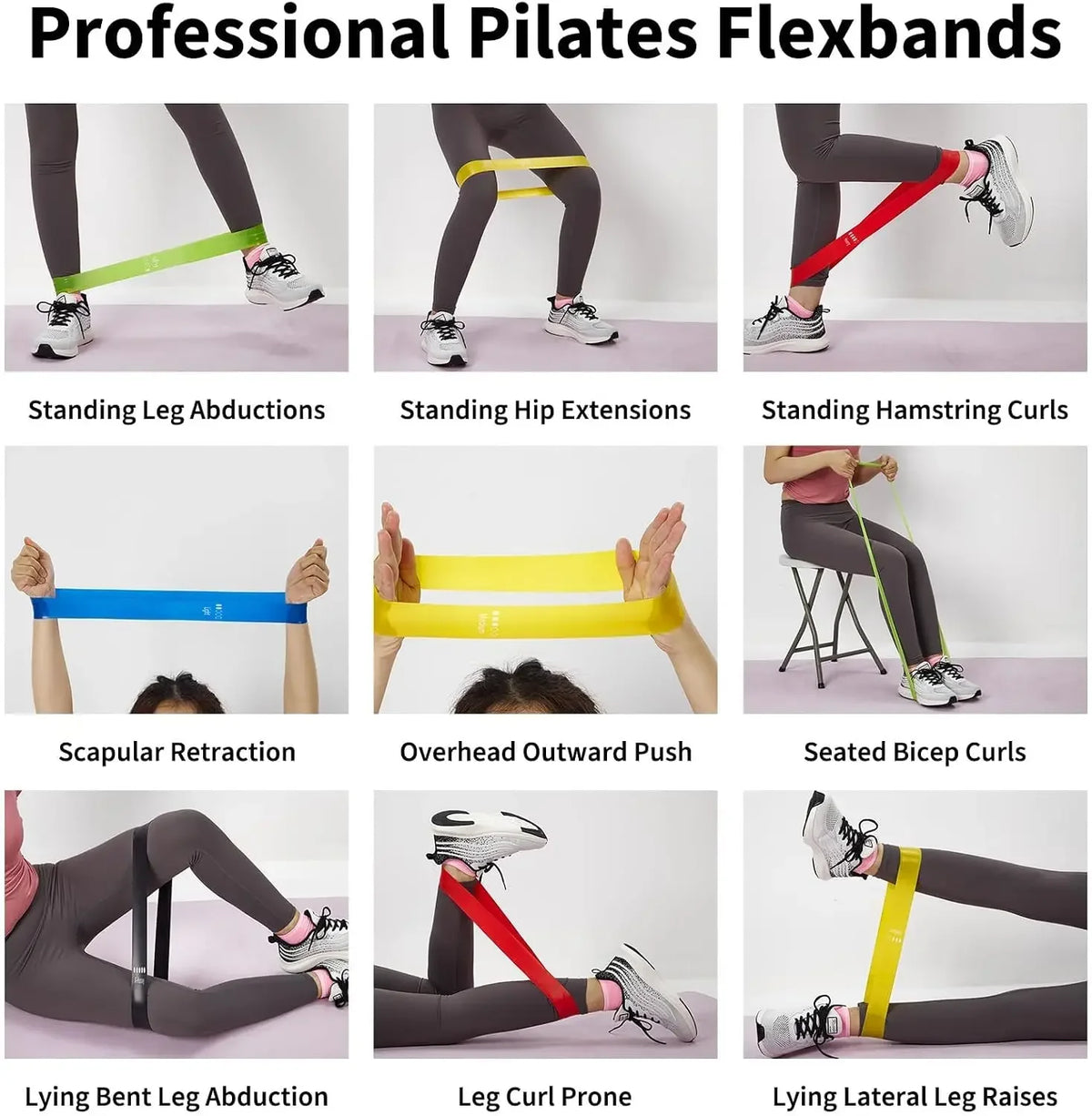 20 Count TPE Resistance Bands Fitness Set Elastic Exercise Loops for Strength Workout Muscle Stretching  Yoga Gym Equipment Elastic Rubber Loop