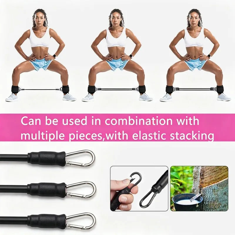 Ankle Resistance Bands with Secure Hold Slip-Proof Cuffs, Home Gym Leg & Glute Workout Equipment, 5-Pack for Kickbacks & Hip Training, Leg Work Out Accessories