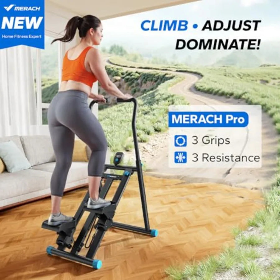 Stair Stepper Pro-3-Level Resistance Stairmaster, Upgrade High-Efficiency Stairmaster for Home Gym Exercise, Compact Folding Ca