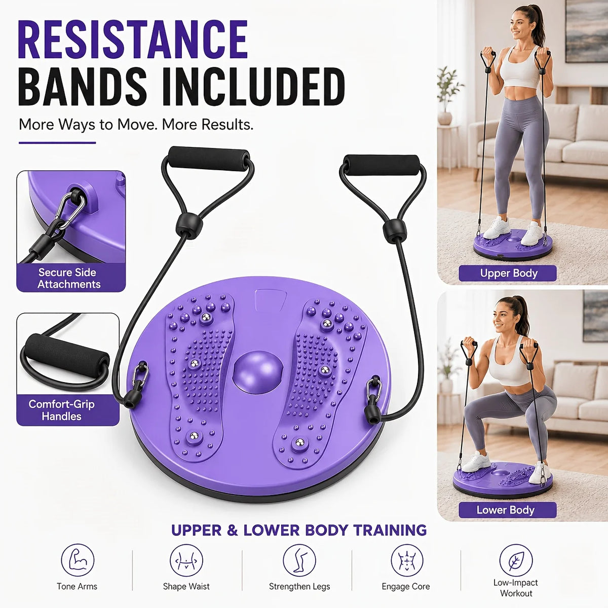 Silent Home Fitness Equipment Waist Twister Abdominal Twisting Board for Exercise - Compact Size for Efficient Core Training