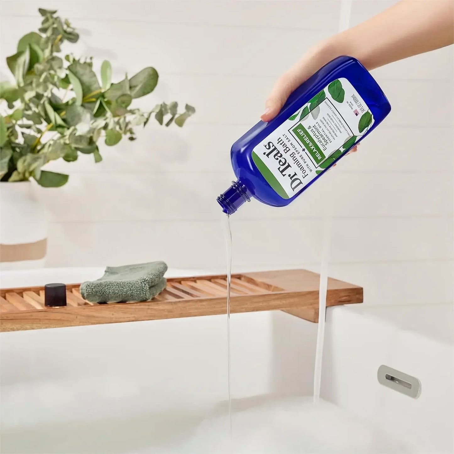 Foaming Bath with Pure Epsom Salt, Relax & Relief, Eucalyptus & Spearmint, 34 fl oz (Pack of 2)