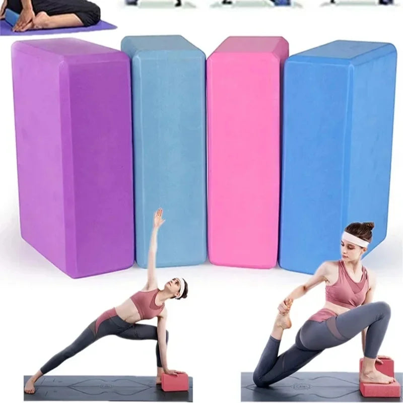 2Pcs High Density Yoga Foam Blocks Non-slip Solid Color Yoga Balance Fitness Dance Supplies For Yoga Pilates And Meditation