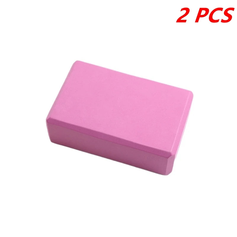 2Pcs High Density Yoga Foam Blocks Non-slip Solid Color Yoga Balance Fitness Dance Supplies For Yoga Pilates And Meditation