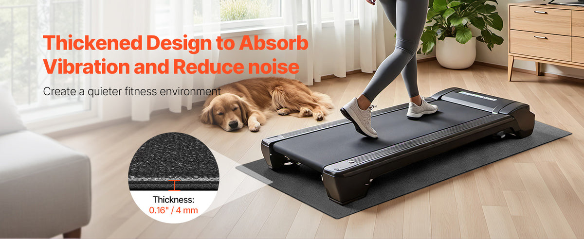 VEVOR Treadmill Mat for Carpet Floor Thickness High Density PVC Waterproof Non-slip Mat for Elliptical Home Gym